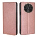 For Xiaomi Redmi A3 4G Gloss Oil Solid Color Magnetic Leather Phone Case(Rose Gold)