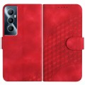 For Realme C65 4G YX0060 Elephant Head Embossed Phone Leather Case with Lanyard(Red)