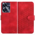 For Realme C55 4G Global/Narzo N55 YX0060 Elephant Head Embossed Phone Leather Case with Lanyard(Red