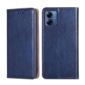 For Motorola Moto G14 4G Gloss Oil Solid Color Magnetic Leather Phone Case(Blue)