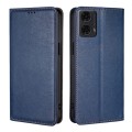 For Motorola Moto G24 4G Gloss Oil Solid Color Magnetic Leather Phone Case(Blue)