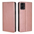 For Motorola Moto G24 4G Gloss Oil Solid Color Magnetic Leather Phone Case(Rose Gold)