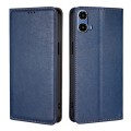 For Motorola Moto G34 5G Gloss Oil Solid Color Magnetic Leather Phone Case(Blue)