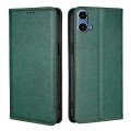 For Motorola Moto G34 5G Gloss Oil Solid Color Magnetic Leather Phone Case(Green)