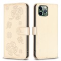For iPhone 11 Pro Four-leaf Embossed Leather Phone Case(Gold)