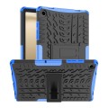 For Samsung Galaxy Tab A9+ Tire Texture TPU + PC Tablet Case with Holder(Blue)