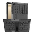 For Samsung Galaxy Tab A9+ Tire Texture TPU + PC Tablet Case with Holder(Black)