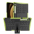 For Samsung Galaxy Tab S9 FE+ Tire Texture TPU + PC Tablet Case with Holder(Green)