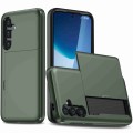 For Samsung Galaxy S24+ 5G Shockproof Armor Phone Case with Card Slot(Dark Green)
