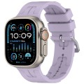 For Apple Watch Ultra 2 49mm H Texture Silicone Ladder Buckle Watch Band(Purple)