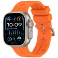 For Apple Watch Ultra 49mm H Texture Silicone Ladder Buckle Watch Band(Orange)