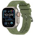 For Apple Watch Ultra 49mm H Texture Silicone Ladder Buckle Watch Band(Army Green)