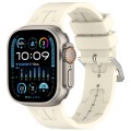 For Apple Watch Ultra 49mm H Texture Silicone Ladder Buckle Watch Band(Starlight)