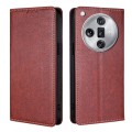 For OPPO Find X7 Ultra 5G Gloss Oil Solid Color Magnetic Leather Phone Case(Brown)