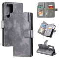 For Samsung Galaxy S24 Ultra 5G Tri-Fold 9-Card Wallets Leather Phone Case(Grey)