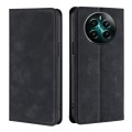 For Realme 12+ 5G Skin Feel Magnetic Leather Phone Case(Black)