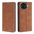 For Tecno Spark 20 Pro+ 4G Skin Feel Magnetic Leather Phone Case(Light Brown)