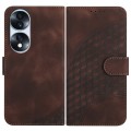 For Honor 70 Pro YX0060 Elephant Head Embossed Phone Leather Case with Lanyard(Coffee)