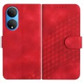 For Honor X7/Play 30 Plus YX0060 Elephant Head Embossed Phone Leather Case with Lanyard(Red)