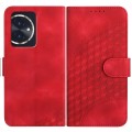 For Honor 100 YX0060 Elephant Head Embossed Phone Leather Case with Lanyard(Red)