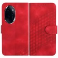 For Honor 100 Pro YX0060 Elephant Head Embossed Phone Leather Case with Lanyard(Red)