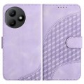 For Honor X50i+ YX0060 Elephant Head Embossed Phone Leather Case with Lanyard(Light Purple)