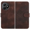 For Honor X50i+ YX0060 Elephant Head Embossed Phone Leather Case with Lanyard(Coffee)