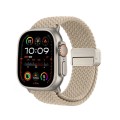 For Apple Watch Ultra 2 49mm DUX DUCIS Mixture Pro Series Magnetic Buckle Nylon Braid Watch Band(Bei