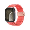 For Apple Watch SE 44mm DUX DUCIS Mixture Pro Series Magnetic Buckle Nylon Braid Watch Band(Guava)