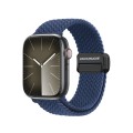 For Apple Watch SE 44mm DUX DUCIS Mixture Pro Series Magnetic Buckle Nylon Braid Watch Band(Storm Bl