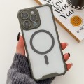 For iPhone 15 Pro Max Colorful Two-Color Lens Film MagSafe Magnetic Horn Acrylic+TPU Case(Grey)