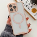 For iPhone 15 Pro Colorful Two-Color Lens Film MagSafe Magnetic Horn Acrylic+TPU Case(Pink)