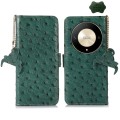 For Honor Magic6 Lite / X50 / X9b Ostrich Pattern Genuine Leather RFID Phone Case(Green)