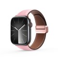 For Apple Watch Series 2 42mm DUX DUCIS YA Series Magnetic Buckle Genuine Leather Watch Band(Pink)