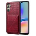 For Samsung Galaxy A05s Denior Imitation Crocodile Leather Back Phone Case with Holder(Rose Red)
