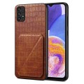 For Samsung Galaxy A23 4G /5G Denior Imitation Crocodile Leather Back Phone Case with Holder(Brown)