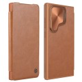 For Samsung Galaxy S24 5G NILLKIN Qin Prop Series Flip Camera Cover Design Leather Phone Case(Brown)