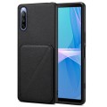 For Sony Xperia 10 IV Denior Imitation Calf Leather Back Phone Case with Holder(Black)