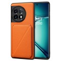 For OnePlus Ace 2 Pro 5G Denior Imitation Calf Leather Back Phone Case with Holder(Orange)