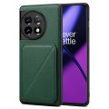 For OnePlus 11 5G Denior Imitation Calf Leather Back Phone Case with Holder(Green)