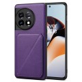 For OnePlus Ace 2 / 11R 5G Denior Imitation Calf Leather Back Phone Case with Holder(Purple)