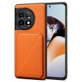 For OnePlus Ace 2 / 11R 5G Denior Imitation Calf Leather Back Phone Case with Holder(Orange)