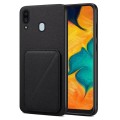 For Samsung Galaxy A20 / A30 Denior Imitation Calf Leather Back Phone Case with Holder(Black)