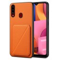 For Samsung Galaxy A20s Denior Imitation Calf Leather Back Phone Case with Holder(Orange)
