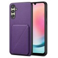 For Samsung Galaxy A24 Denior Imitation Calf Leather Back Phone Case with Holder(Purple)