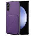 For Samsung Galaxy S23 FE 5G Denior Imitation Calf Leather Back Phone Case with Holder(Purple)