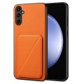 For Samsung Galaxy S23 FE 5G Denior Imitation Calf Leather Back Phone Case with Holder(Orange)