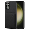 For Samsung Galaxy S23 Ultra 5G Denior Imitation Calf Leather Back Phone Case with Holder(Black)