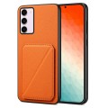 For Samsung Galaxy S24+ 5G Denior Imitation Calf Leather Back Phone Case with Holder(Orange)