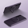 For Samsung Galaxy S24 5G Matte Magsafe Magnetic Phone Case with Trolley Holder(Night Purple)